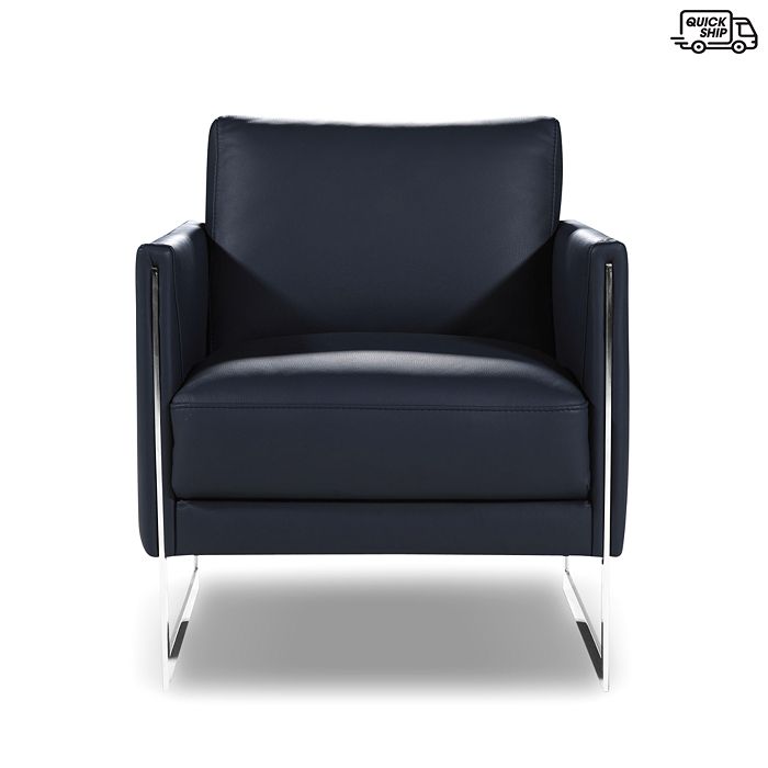 Giuseppe Nicoletti Coco Leather Chair - 100% Exclusive In Bull 119 Blu/polished Stainless Steel