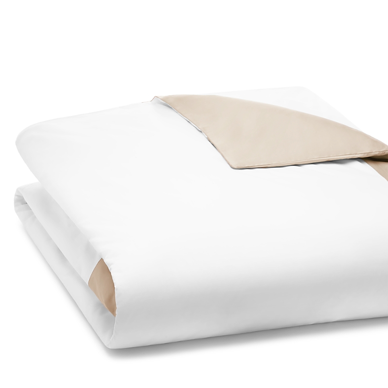 Sferra Casida Duvet Cover, Full/queen In White/oat