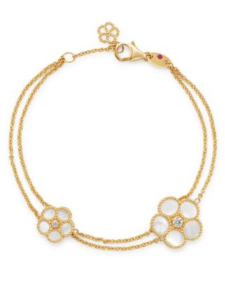 Roberto Coin - 18K Yellow Gold Daisy Mother-of-Pearl & Diamond Bracelet - Exclusive