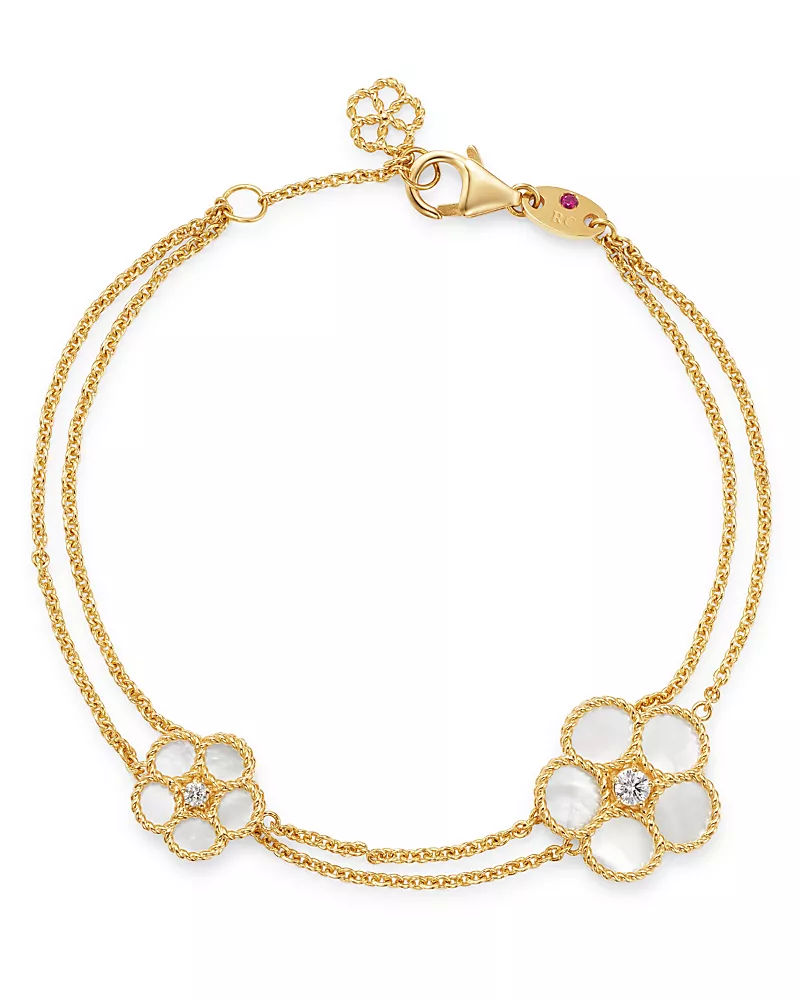 Roberto Coin 18K Yellow Gold Daisy Mother-of-Pearl & Diamond Bracelet - Exclusive