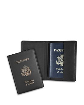 ROYCE New York - Leather RFID-Blocking Gold-Accented U.S. Passport Case