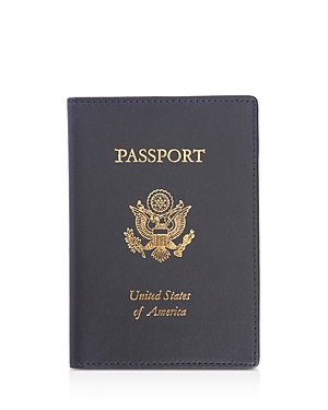 Royce New York Leather Rfid-blocking Gold-accented U.s. Passport Case In Blue