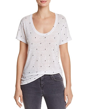 Rails Luna Palm Print Tee In White W/ Black Mini Palms