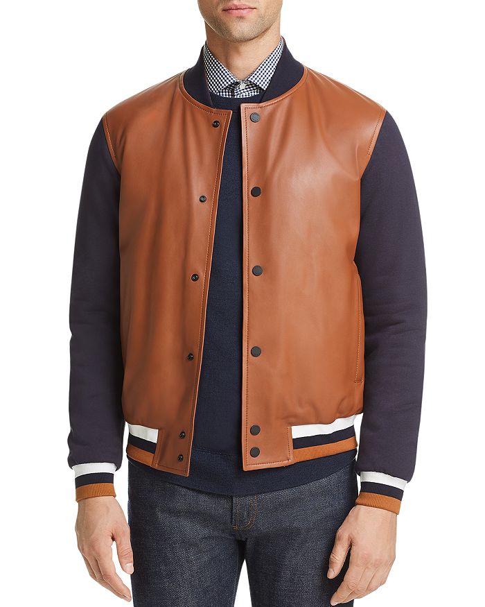 Z Zegna Leather Varsity Jacket Bloomingdale s