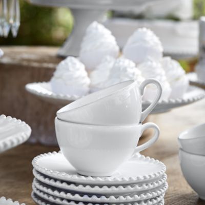 White Pearl Coffee Cup & Saucer