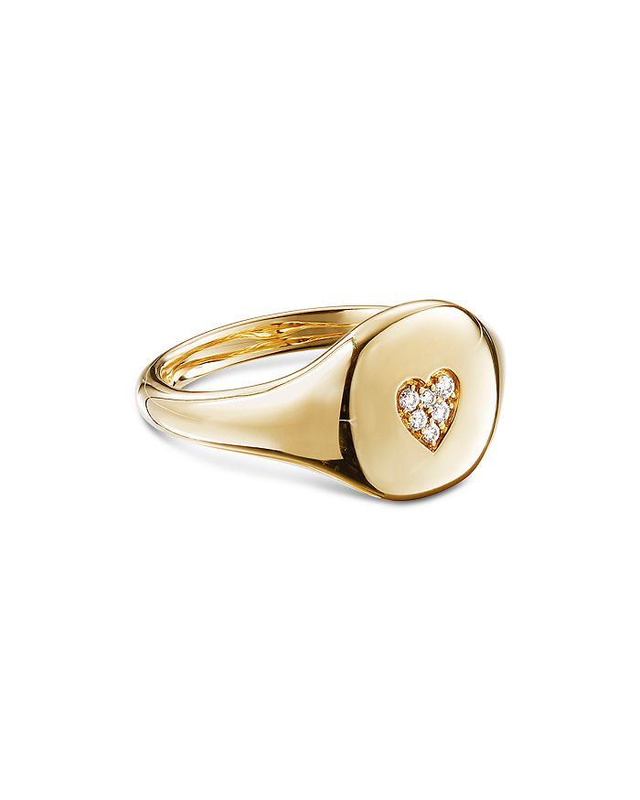 DAVID YURMAN CABLE COLLECTIBLES HEART MINI PINKY RING IN 18K GOLD WITH DIAMONDS,R14003D88ADI3
