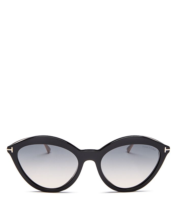 Tom Ford Women's Cat Eye Sunglasses, 57mm In Black/smoke