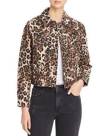 Bagatelle Leopard Print Denim Jacket | Bloomingdale's