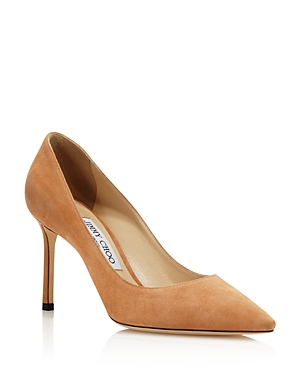 Jimmy Choo Women's Romy 85 Pointed-toe Pumps In Caramel Suede