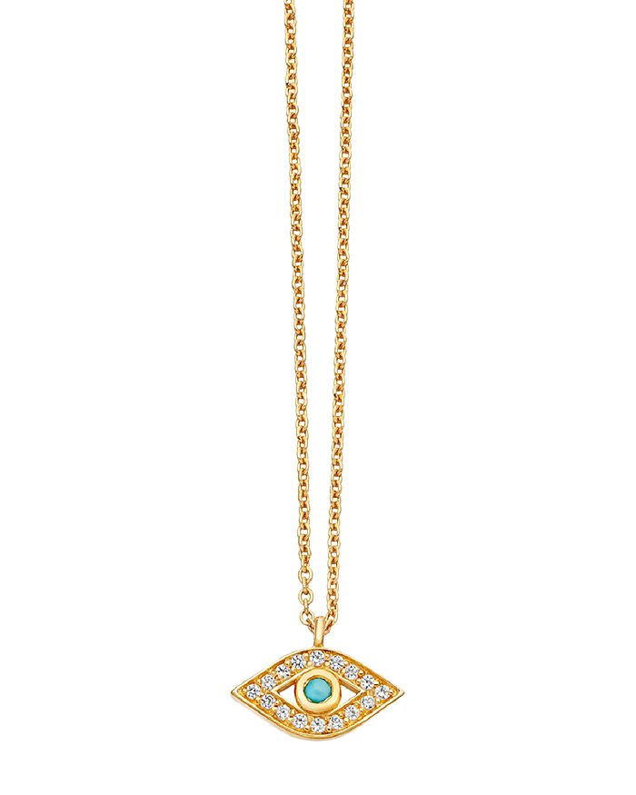 Astley Clarke Evil Eye Biography Pendant Necklace In 18k Yellow Gold-plated Sterling Silver Or 18k Rose Gold-plate