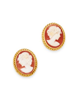 Bloomingdale's Fine Collection - Cameo Stud Earrings in 14K Yellow Gold