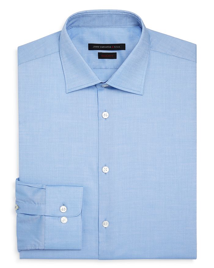 John Varvatos Solid Regular Fit Dress Shirt In Atlantic Blue