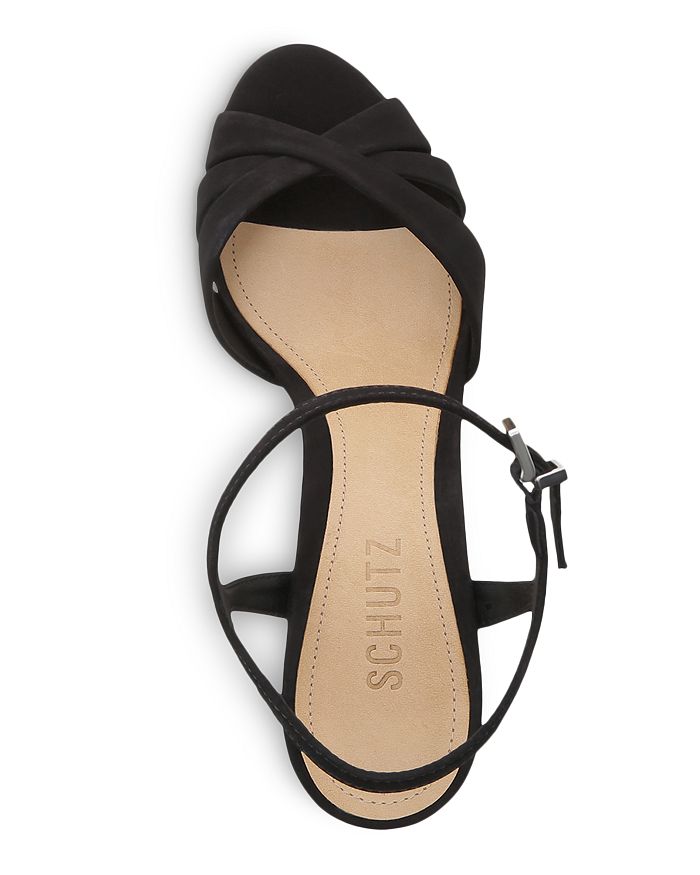 Shop Schutz Women's Keefa High-heel Platform Sandals In Black Suede