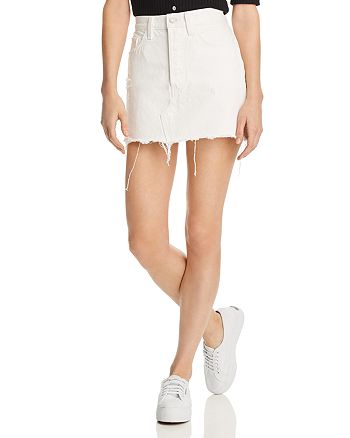 Levi's Deconstructed Denim Mini Skirt in White Dove - 100% Exclusive |  Bloomingdale's