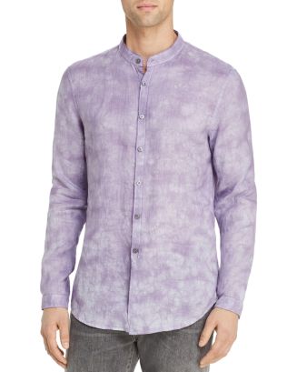 John Varvatos Collection Tie-Dyed Banded-Collar Slim Fit Shirt ...