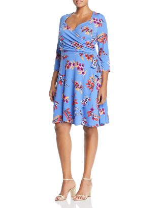 Leota Women's Perfect Floral Faux Wrap Dress Red Size 2X main image 0