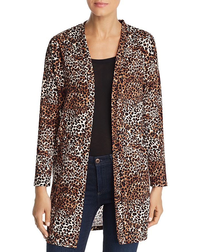 Alison Andrews Leopard Print Open Front Cardigan In Small Cheetah Print