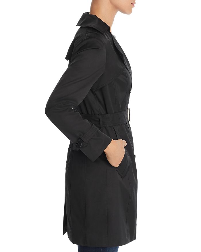 Shop Cole Haan Belted Trench Coat In Black