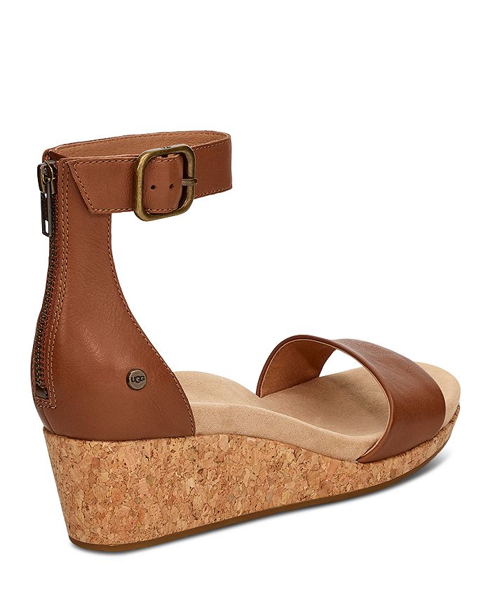 ugg zoe ii leather wedge sandals