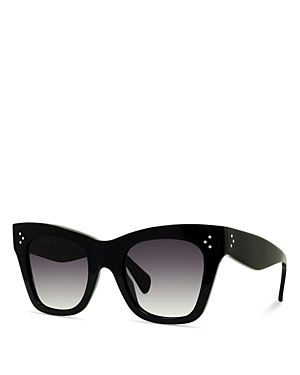 Shop Celine Polarized Square Sunglasses, 50mm In Black/gray