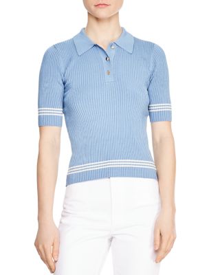 Polo-Style Rib-Knit Sweater 