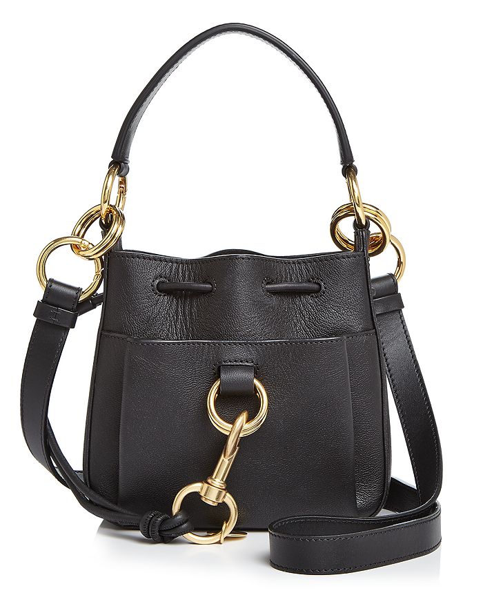 See By Chloé See By Chloe Tony Small Leather Crossbody In Black/gold