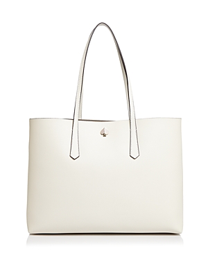 Kate Spade New York Large Leather Tote Bag In Parchment/gold