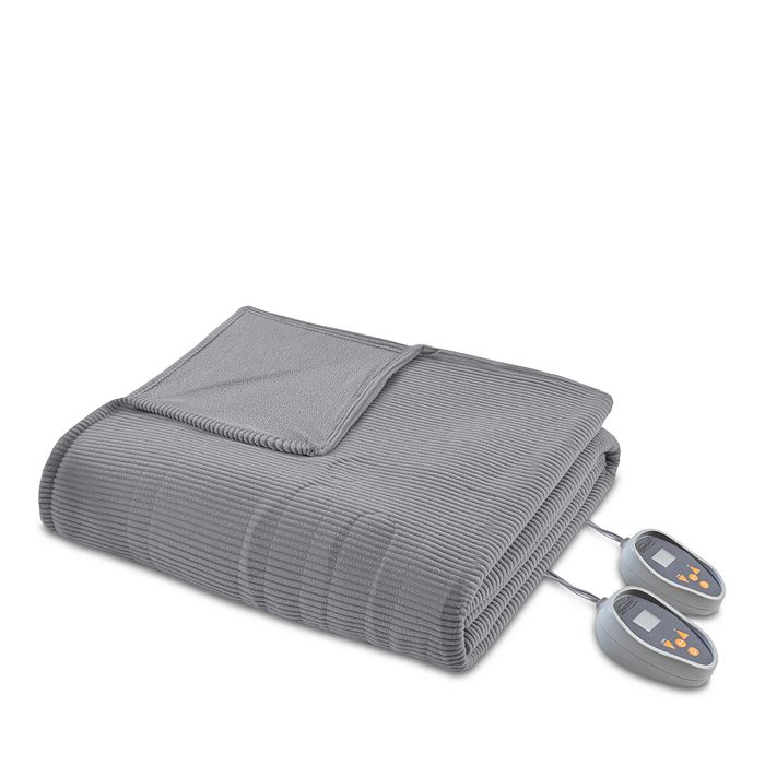 Beautyrest Electric Microfleece Heated Blanket, Twin In Grey