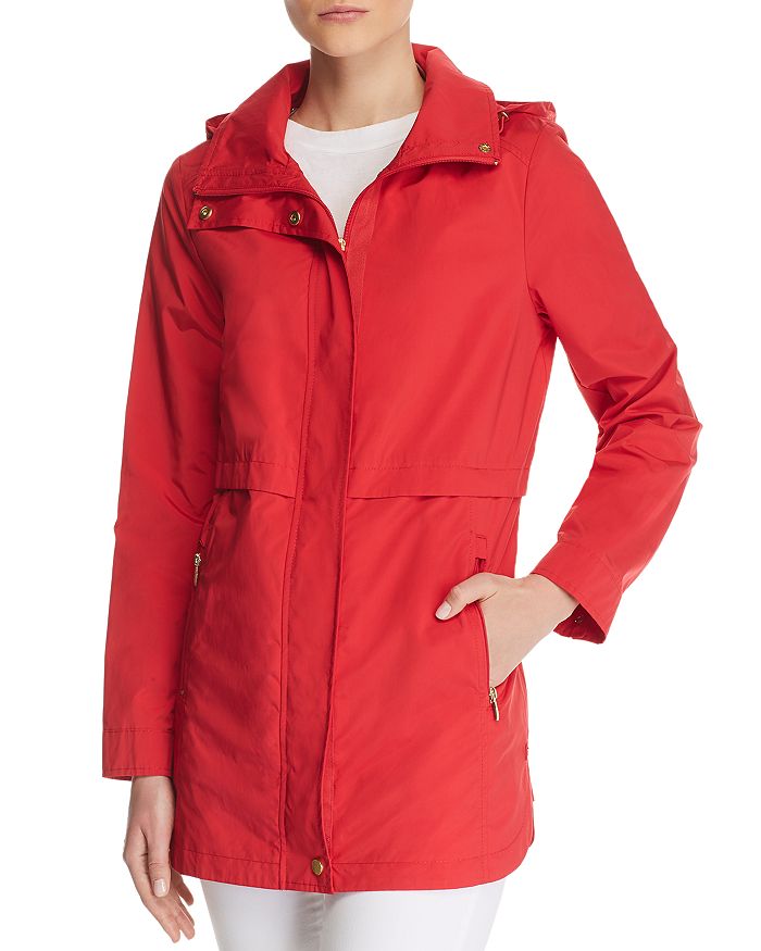 Cole Haan Packable Rain Jacket In Red