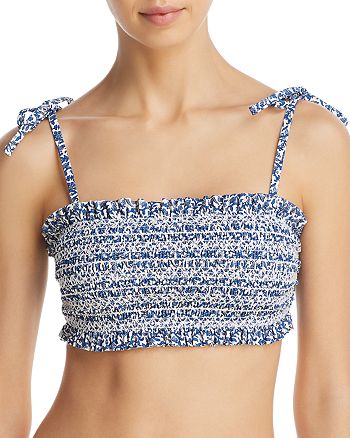 Tory Burch Costa Printed Bandeau Bikini Top | Bloomingdale's