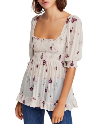 Free people delta dawn smocked sales top