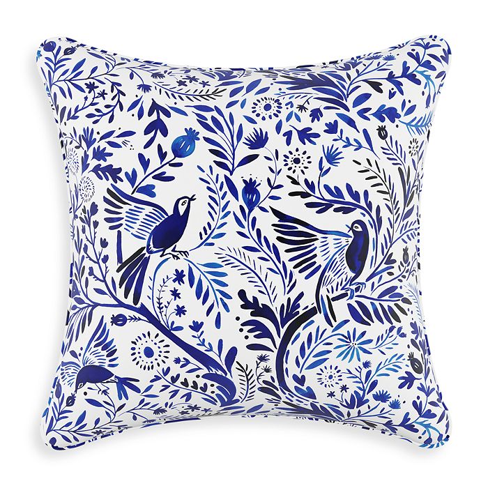 Sparrow & Wren Down Pillow In Suki Chinois, 20 X 20 In Royal Blue