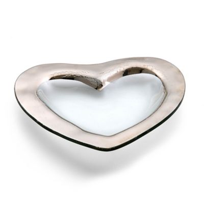 Roman Antique Platinum 8" Heart Bowl
