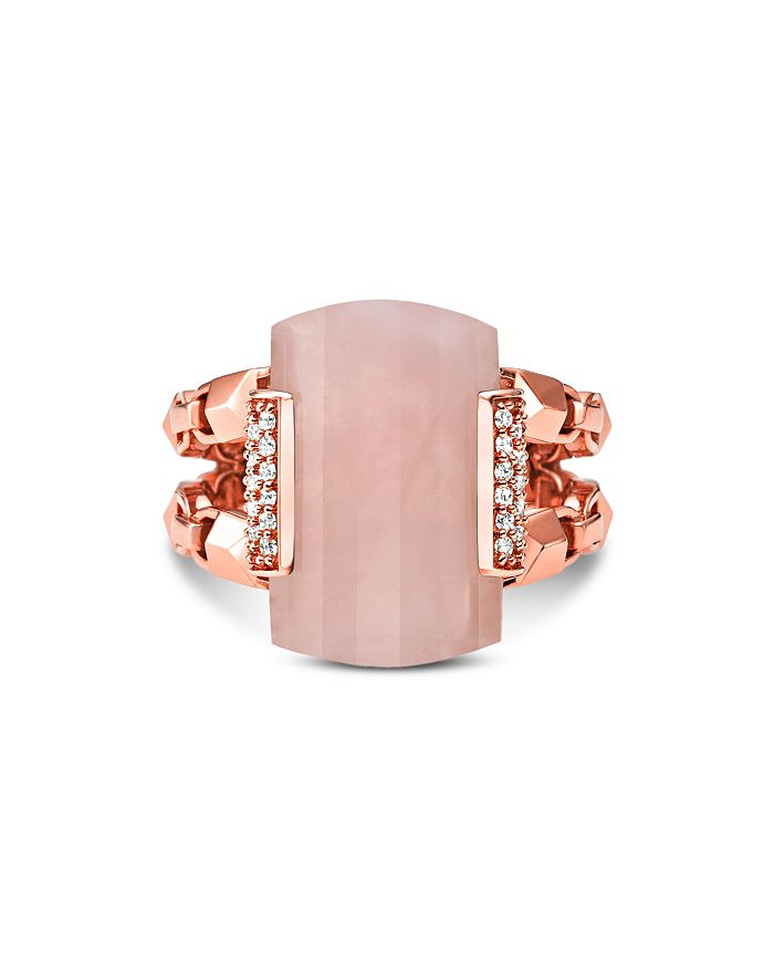 Michael Kors Statement Ring In 14k Gold-plated Sterling Silver Or 14k Rose Gold-plated Sterling Silver In Blush/rose Gold