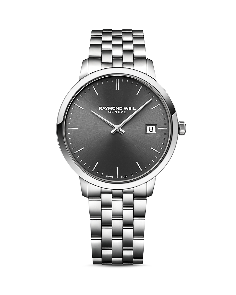 Raymond Weil Toccata Round Gray Stainless Steel Bracelet Watch In Gray/silver