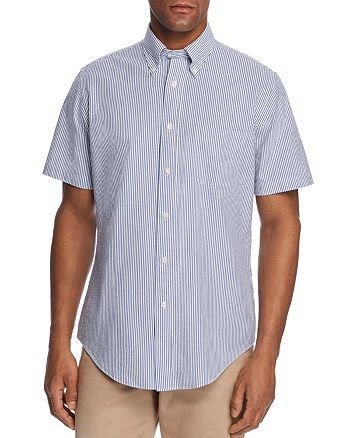 Brooks Brothers Short-Sleeve Striped Seersucker Classic Fit Button-Down ...