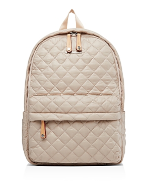 Mz Wallace Small Metro Backpack - Ivory In Mushroom Pink/gold