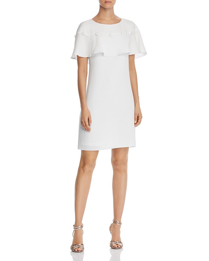 Adrianna Papell Cameron Flounced-Overlay Dress | Bloomingdale's