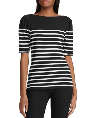 Ralph Lauren - Striped Puff-Sleeve Top