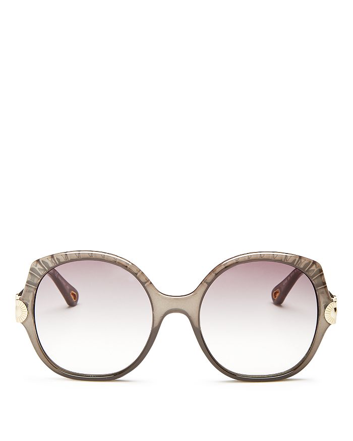 Chloé Women's Vera Round Sunglasses, 56mm In Dark Gray/smoke Gradient