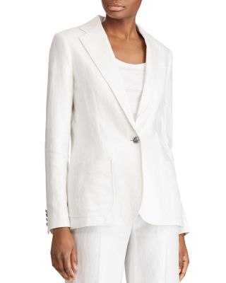 ralph lauren white linen blazer