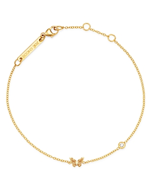 Zoe Chicco 14K Yellow Gold Itty Bitty Butterfly & Diamond Bracelet