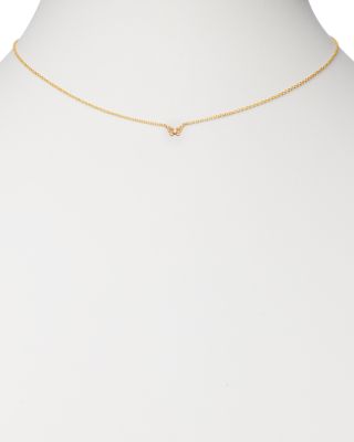 14K Yellow Gold Itty Bitty Butterfly Charm Necklace, 16"