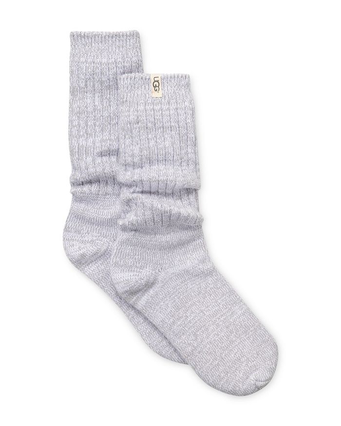 Shop Ugg Rib Knit Crew Socks In Seal