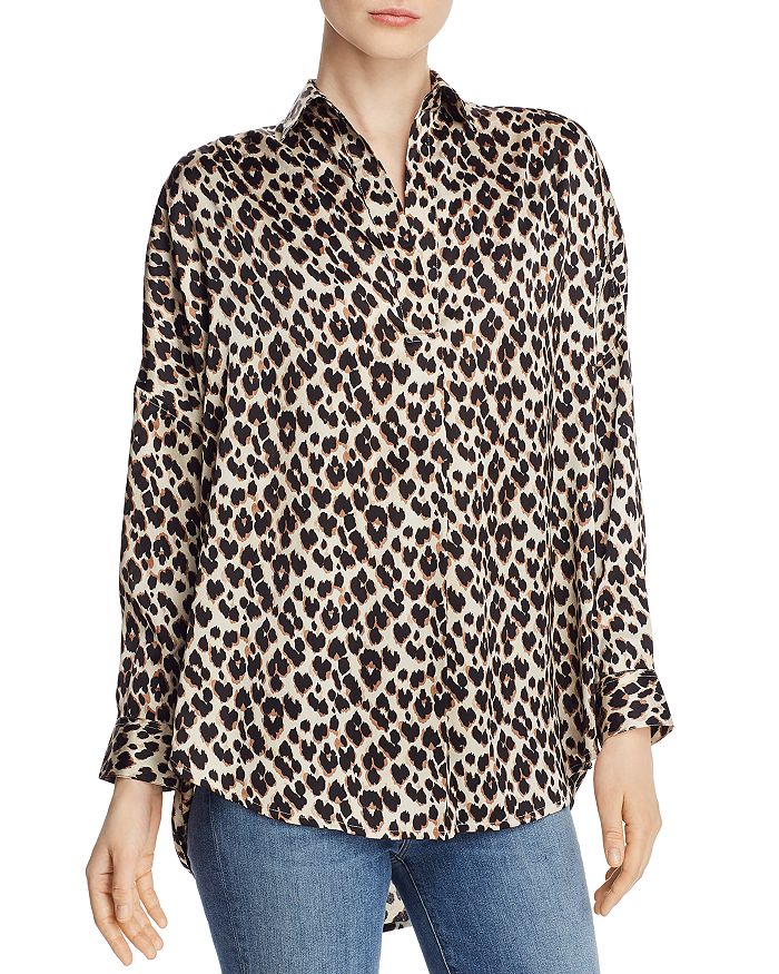 FRENCH CONNECTION Rhodes Leopard-Print Top | Bloomingdale's