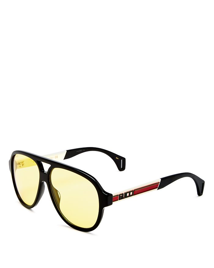 Gucci Men's Brow Bar Aviator Sunglasses, 58mm Bloomingdale's