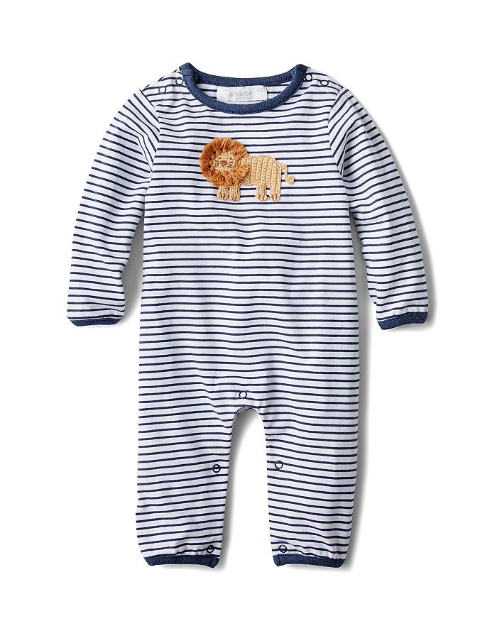 Albetta Boys' Striped Crochet Lion Coverall, Baby - 100% Exclusive In Navy