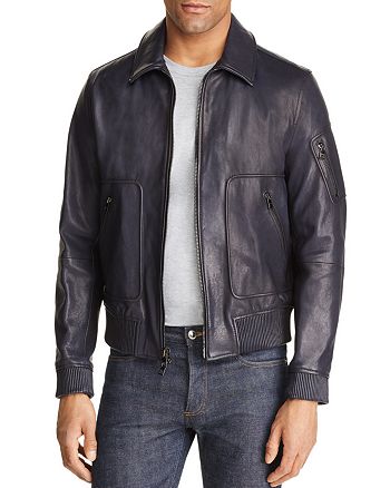 Michael Kors Piped Leather Flight Jacket - 100% Exclusive | Bloomingdale's
