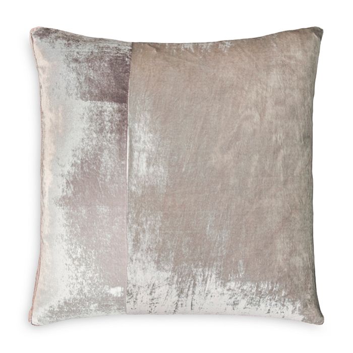 Shop Kevin O'brien Studio Color-block Velvet Decorative Pillow, 22 X 22 In Pearl