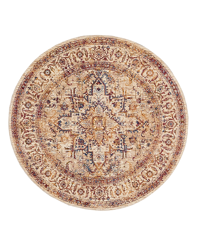 Kenneth Mink Taza Heriz Round Rug, 5' X 5' In Beige